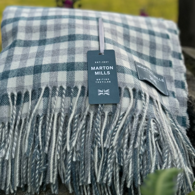 Silver & Topaz Throw fabric woven by Marton Mills