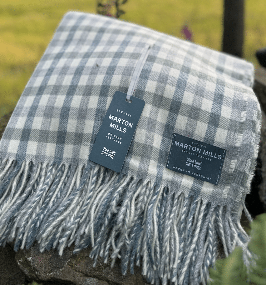 Silver & Azure Throw fabric woven by Marton Mills